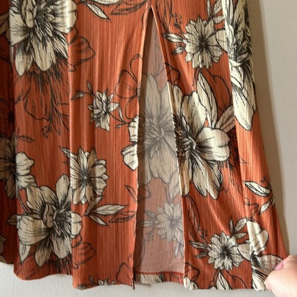 FARM Rio Anthropologie Cordelia orange floral maxi skirt small - Picture 7 of 10